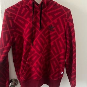 Adidas Red Patterned Hoodie